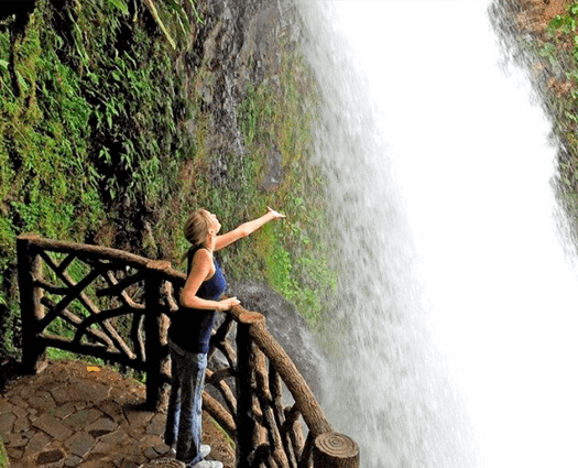 Picture of woman feeling the fresh water.